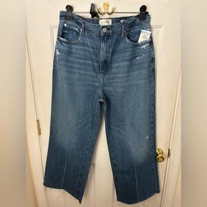 Frame Denim Relaxed Straight High-Rise Jeans
Waist 18 inch 
Rise 14
Inseam 27